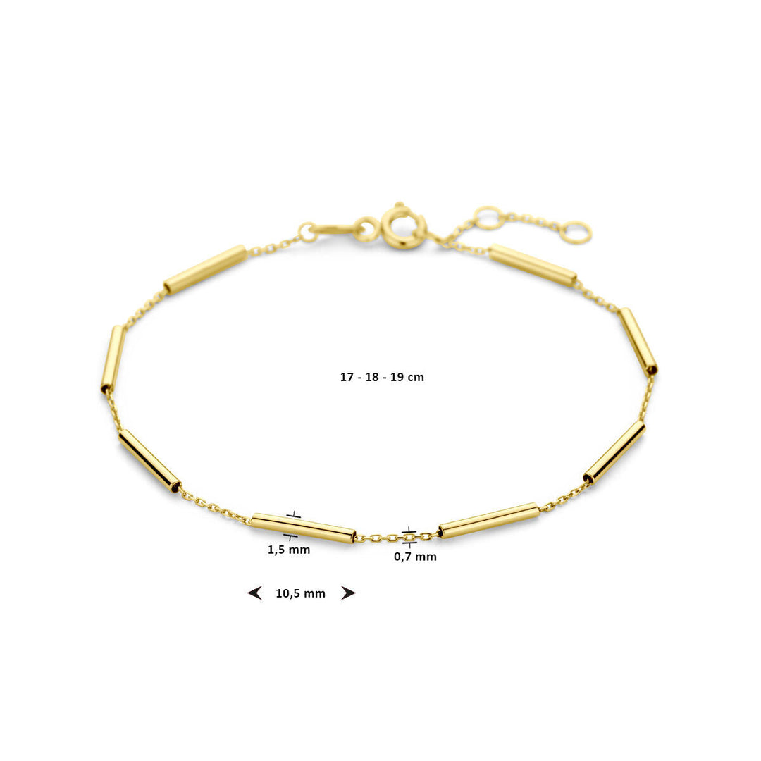 Gouden armband dames buisjes 14K