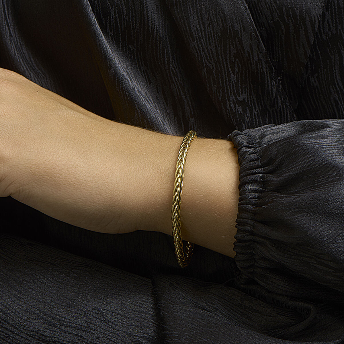 bracciale coda di volpe 4,0 mm 19 cm Zilgold (oro giallo con anima d'argento)