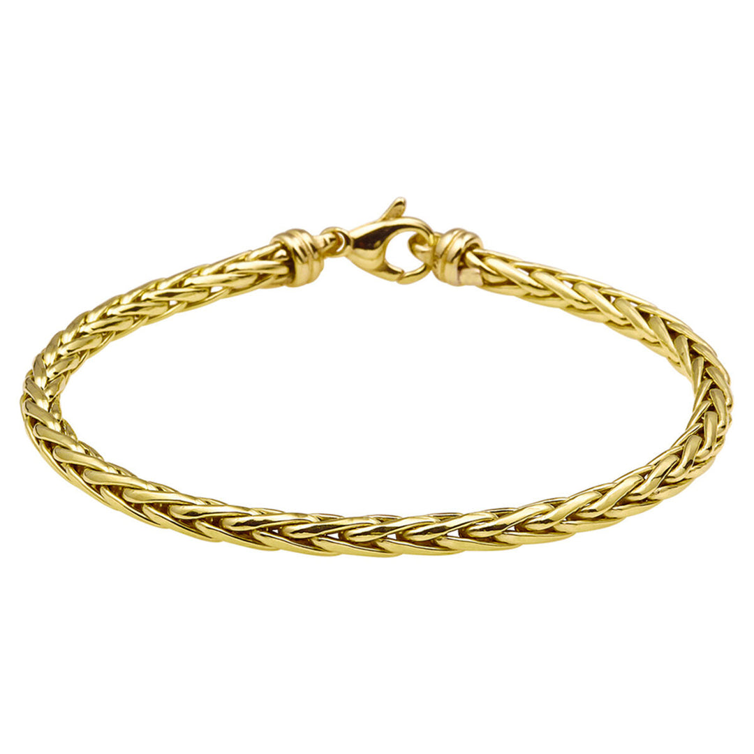 armband vossestaart 4,0 mm 19 cm Zilgold (geelgoud met zilverkern)