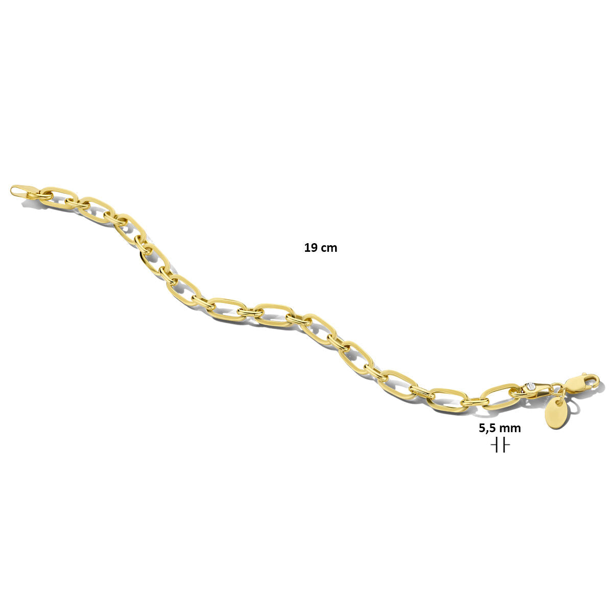 bracciale ancora 5,5 mm 19 cm Zilgold (oro giallo con anima d'argento)