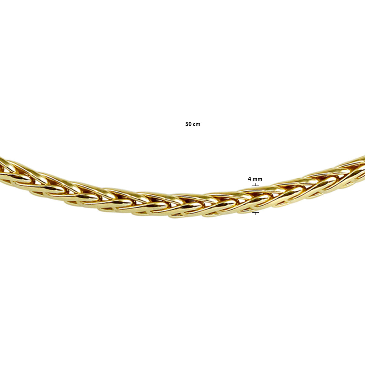 collana coda di volpe 4,0 mm Zilgold (oro giallo con anima d'argento)