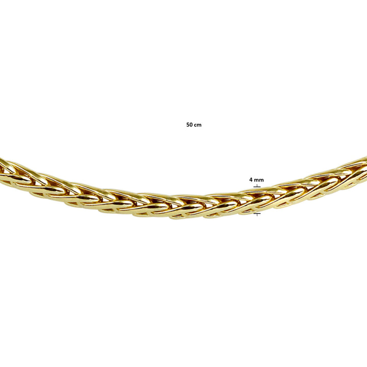 collier vossestaart 4,0 mm Zilgold (geelgoud met zilverkern)