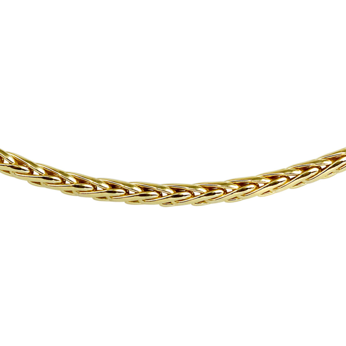 Collier vossestaart van 4,0 mm in zilgold, met een gele gouden afwerking en zilverkern, gevlochten ontwerp.
