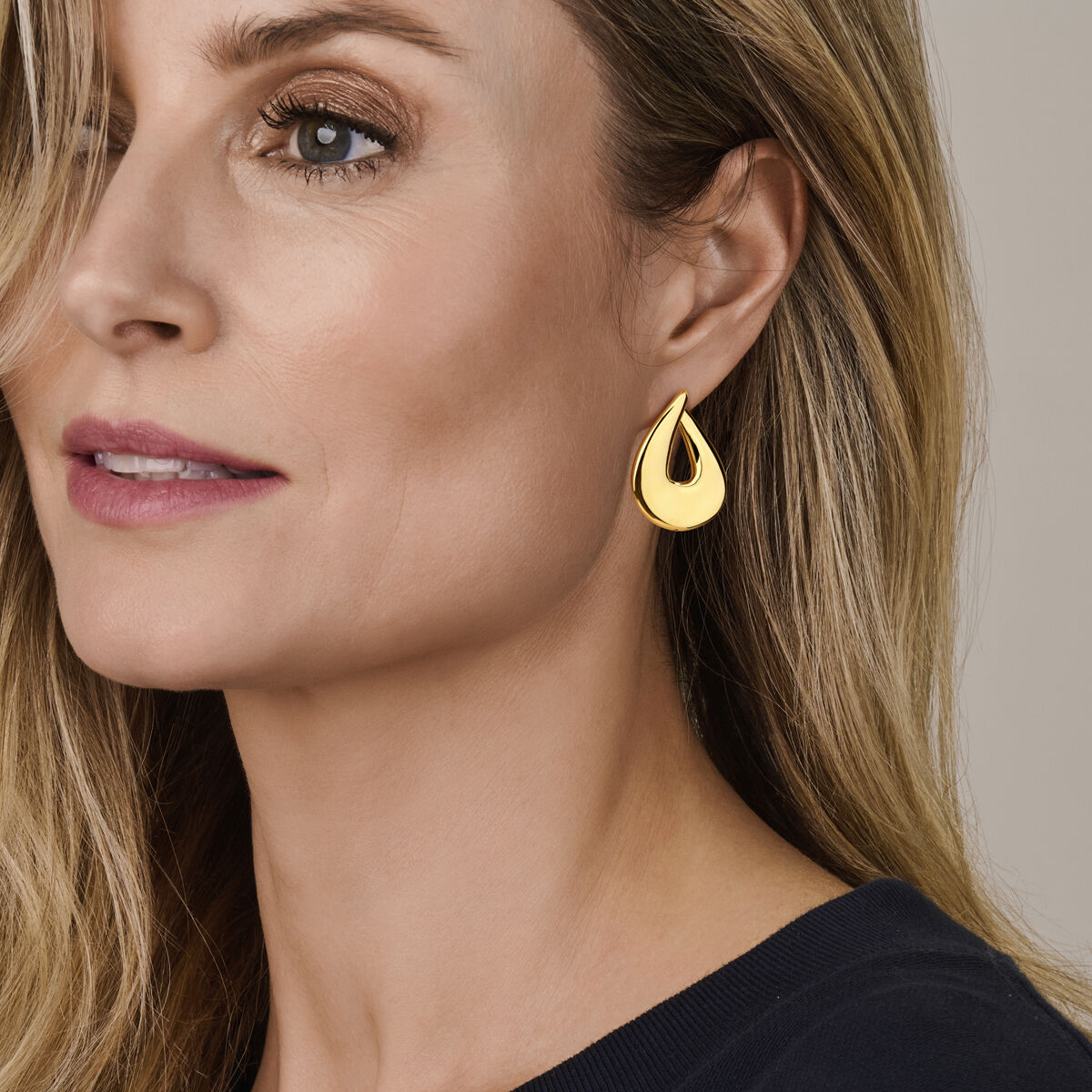 Orecchini a cerchio in argento placcato 37,5 mm – elegante dichiarazione color oro