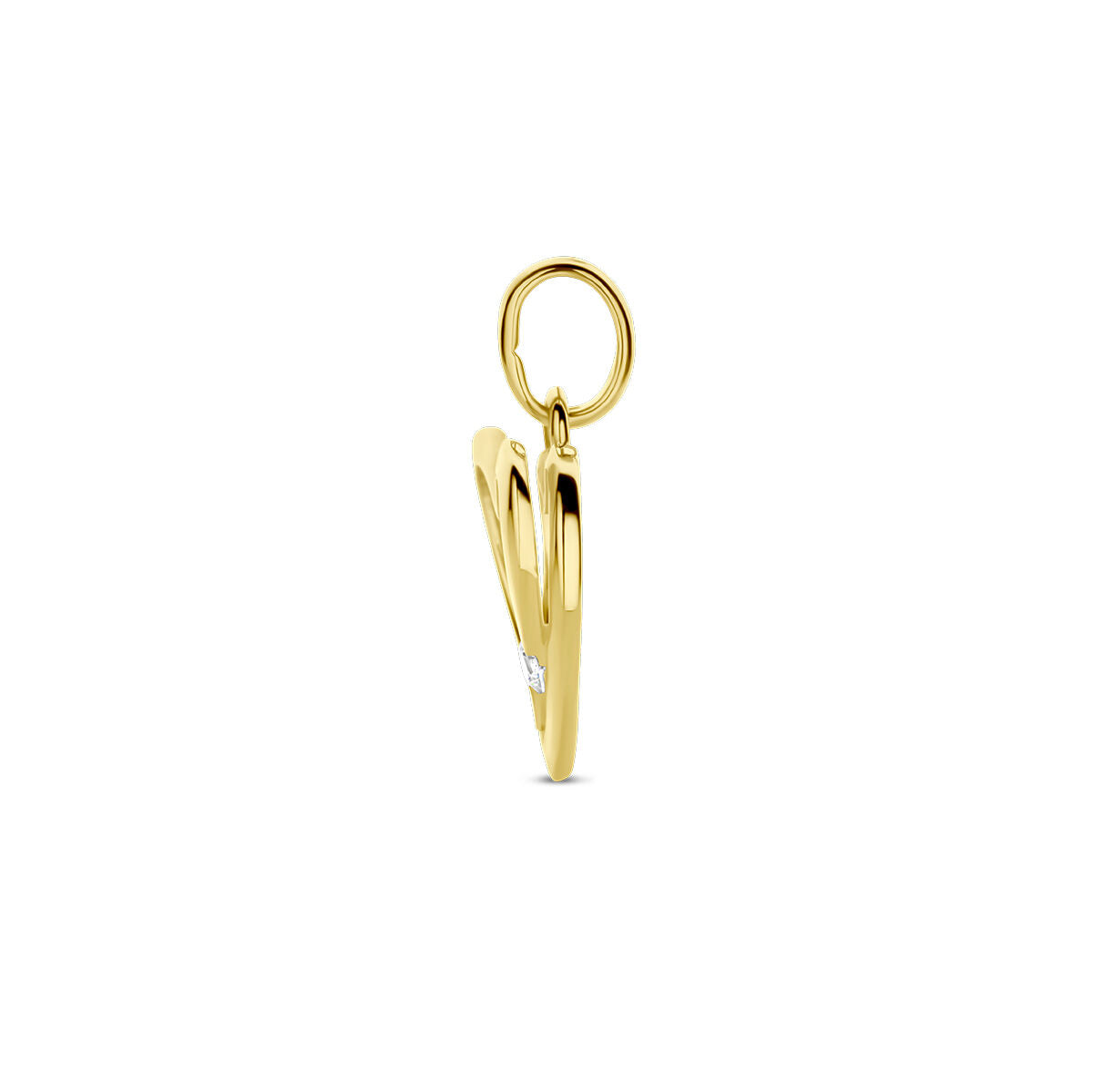ciondolo cuore con zircone in oro giallo 14K