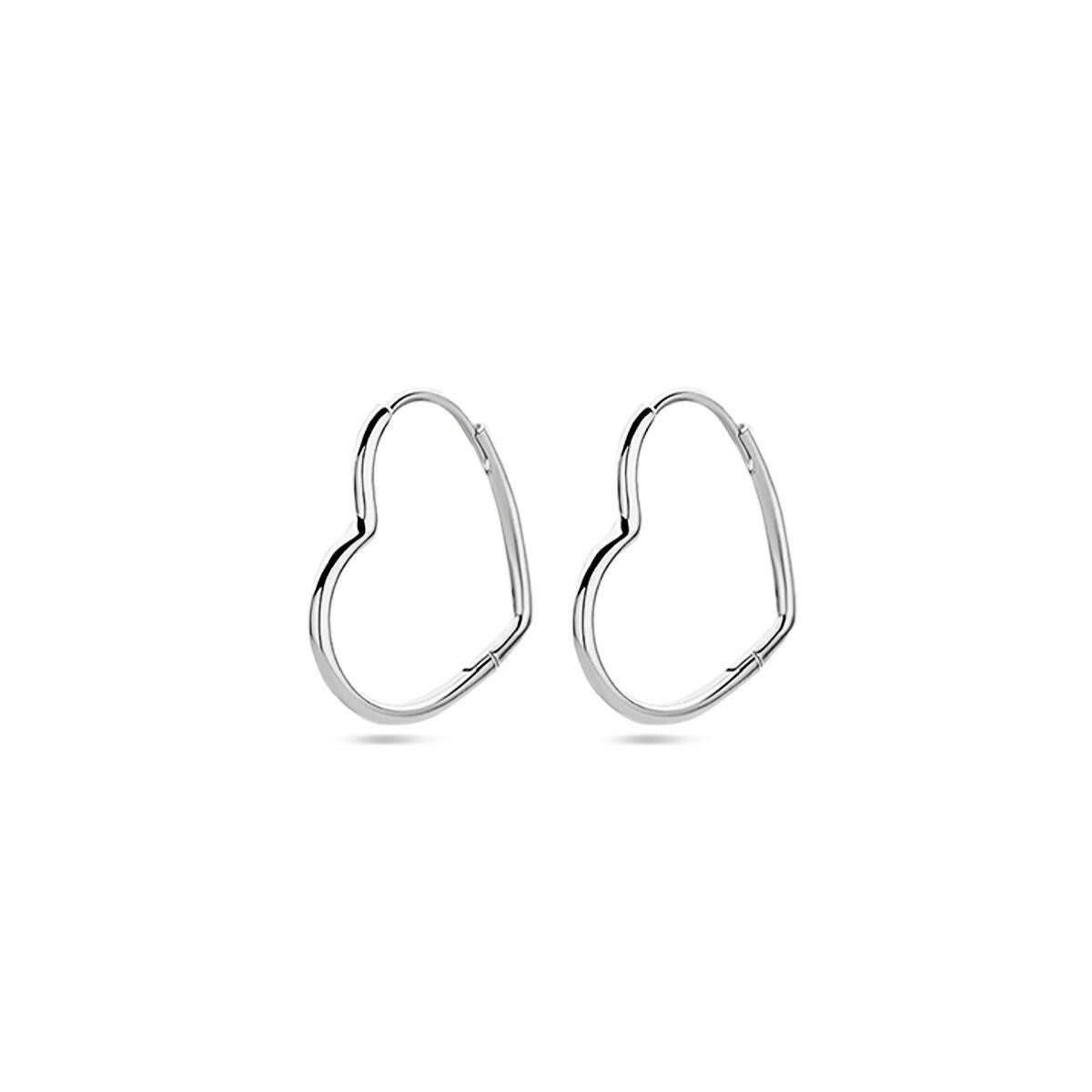 orecchini a cerchio cuore argento rodiato