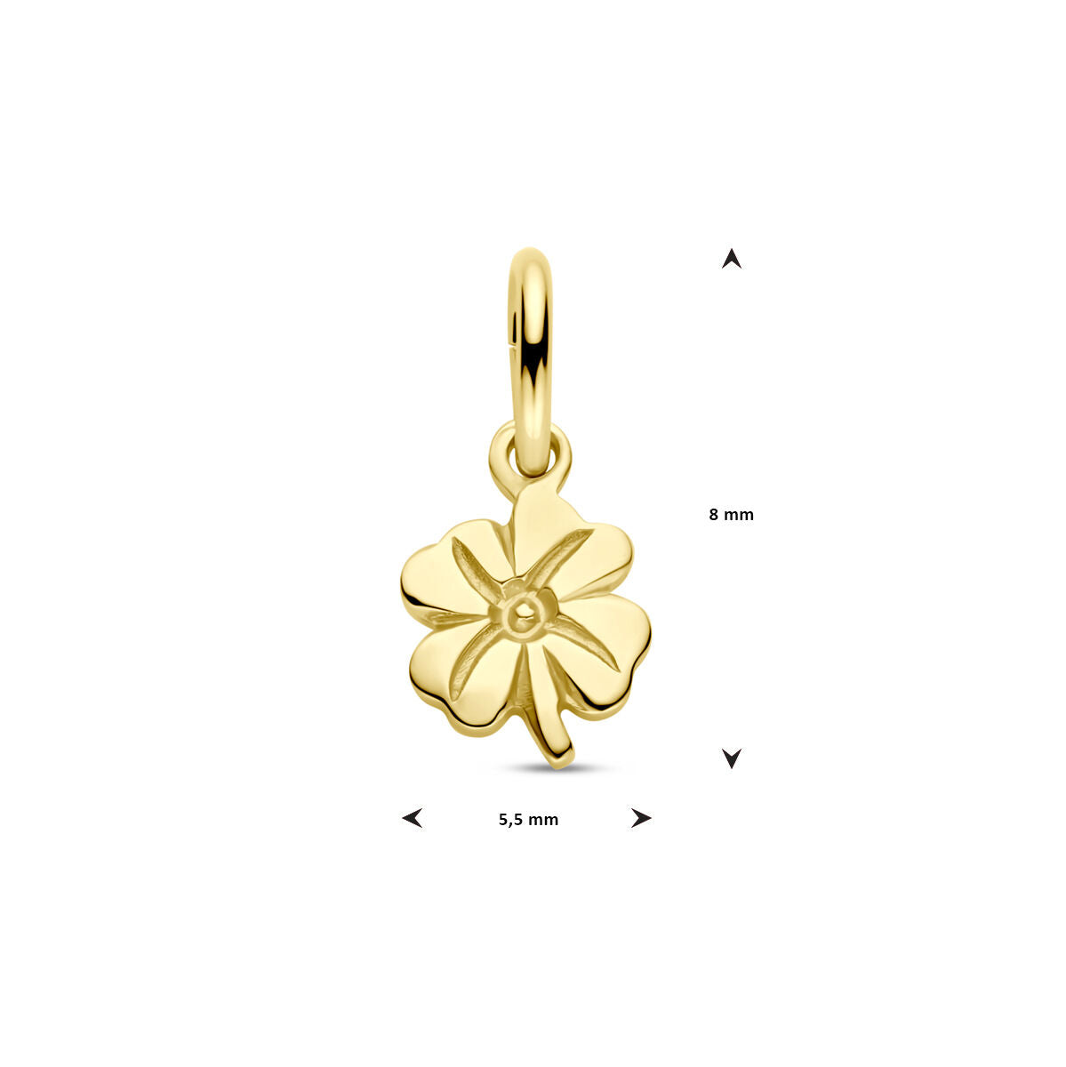 ciondolo quadrifoglio oro giallo 14K
