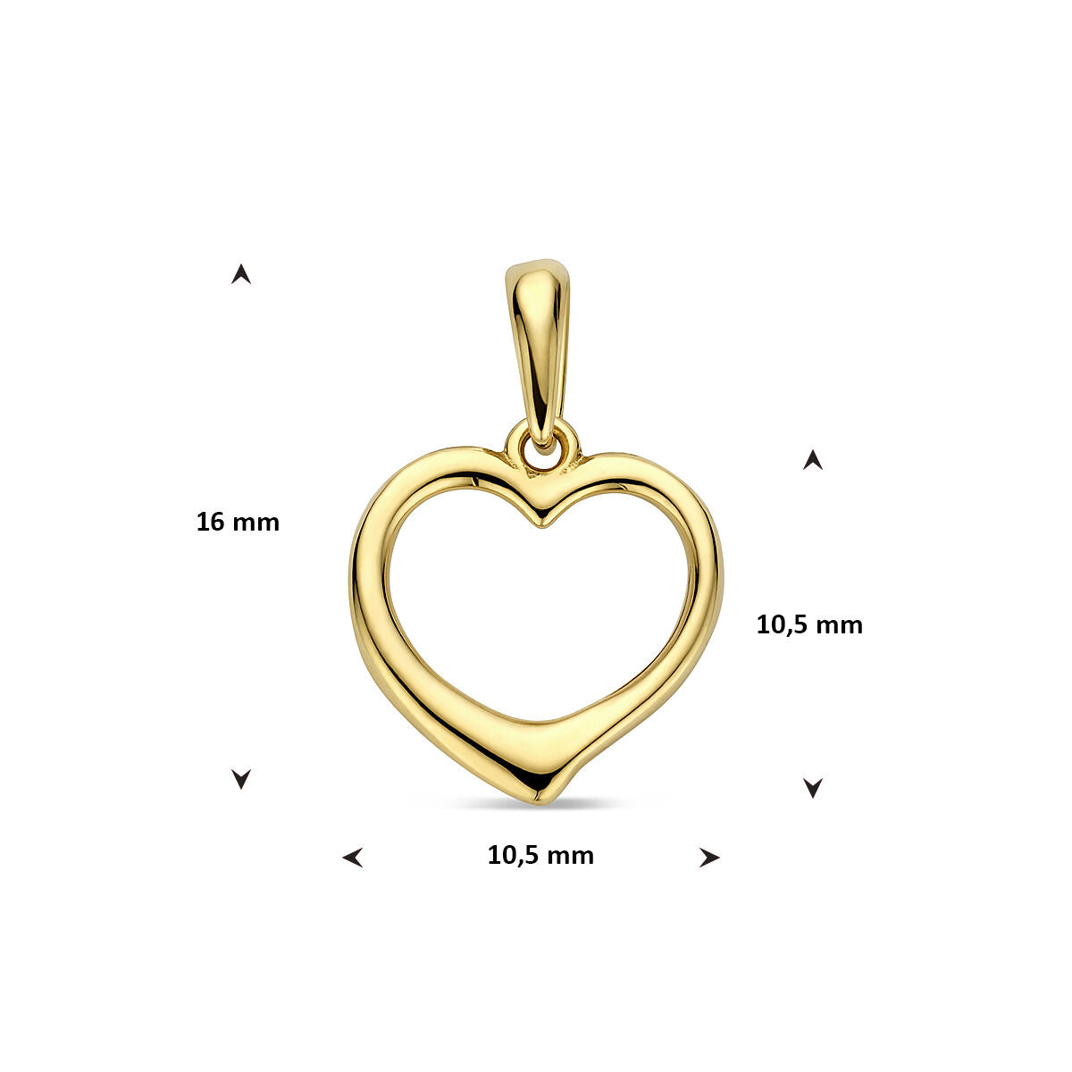 Ciondolo in oro giallo 9k a forma di cuoricino - simbolo d'amore