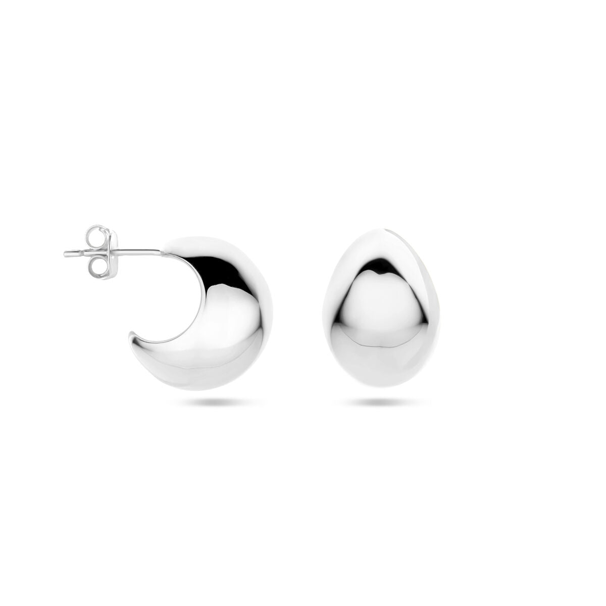 orecchini a perno 17 mm argento rodiato