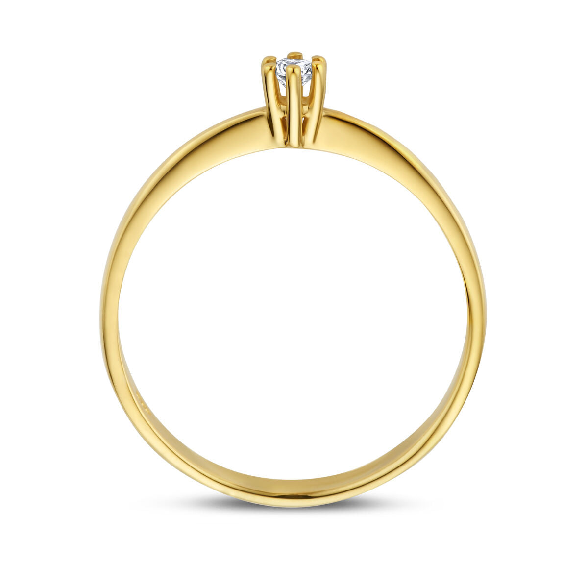 anello diamante 0.05ct h si 14K oro giallo