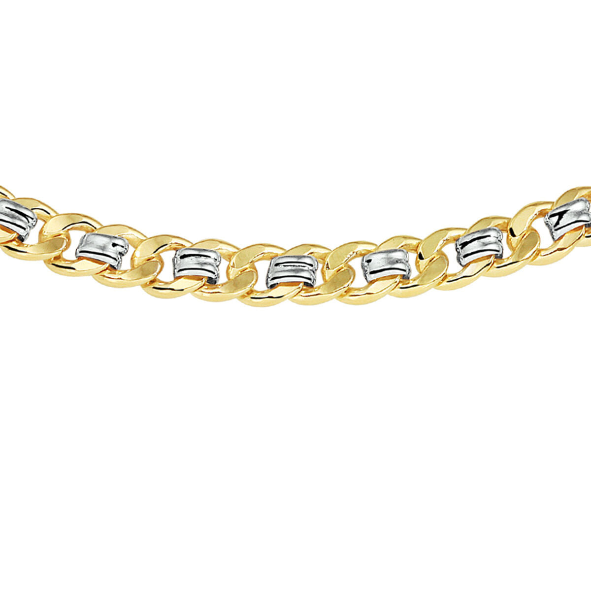 Collana bizantina bicolore in oro e argento, maglia rolò di 6,2 mm.