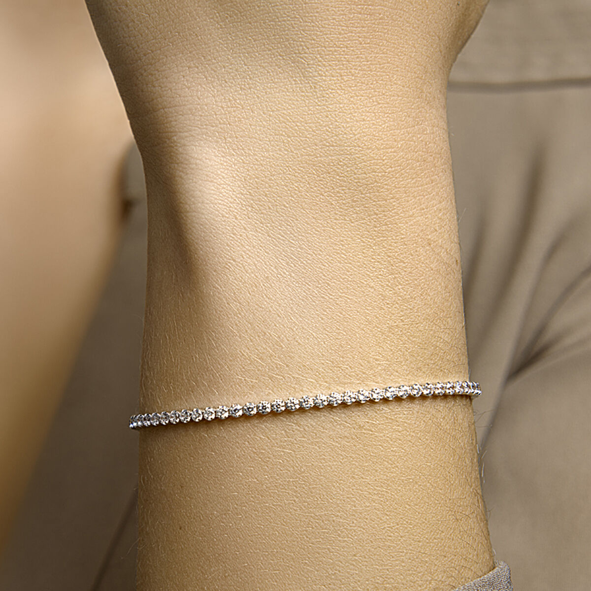 bracciale tennis zirconi 2,5 mm argento rodiato