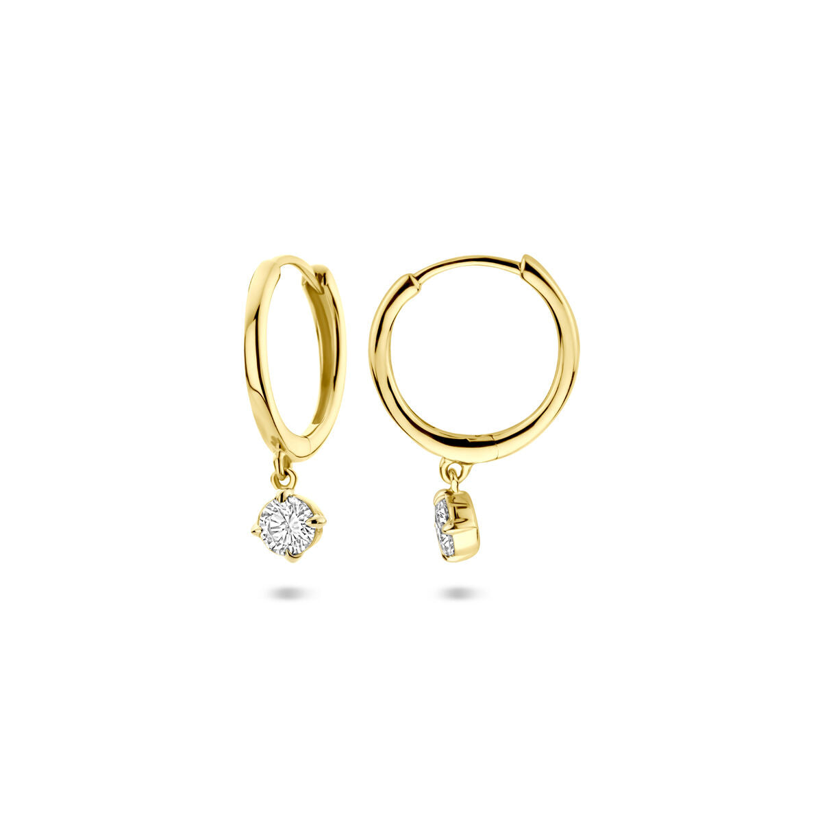 orecchini a cerchio diamante lab grown 0.25ct (2x 0.125ct) h si 18 mm oro giallo 14K