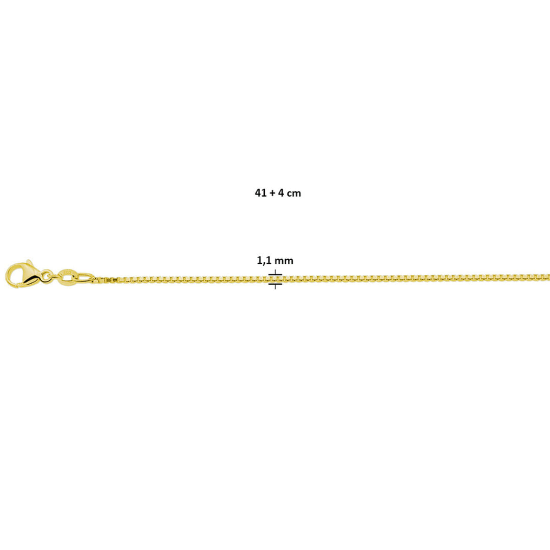 collier venetiaans 1,1 mm 41 + 4 cm 3 micron zilver verguld (geel)