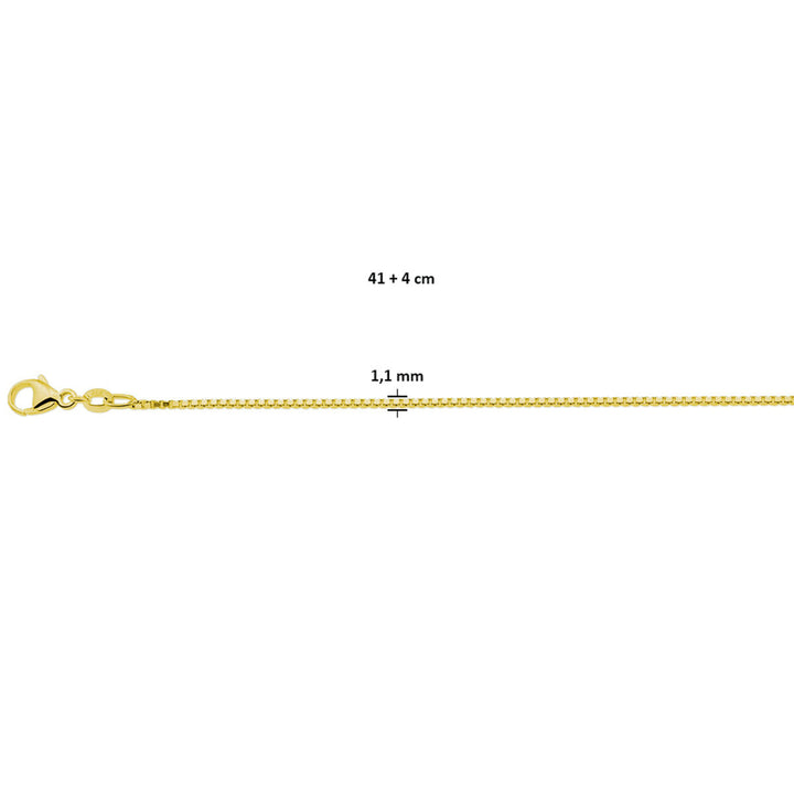 collier venetiaans 1,1 mm 41 + 4 cm 3 micron zilver verguld (geel)