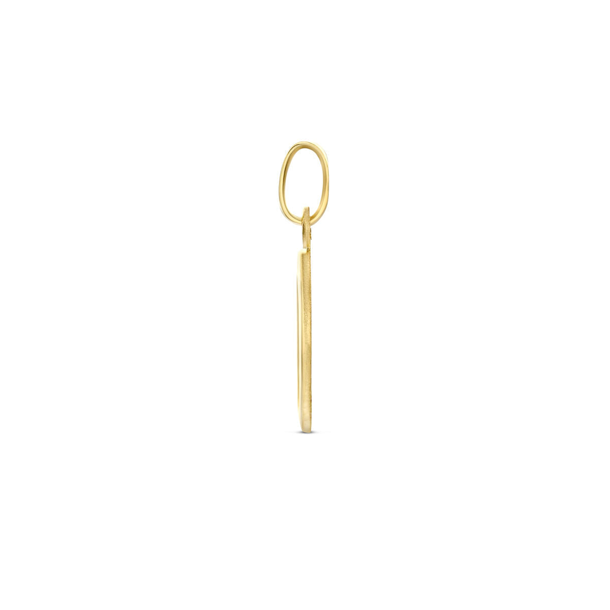 ciondolo ovale angelo lucido/opaco 19 mm oro giallo 14K