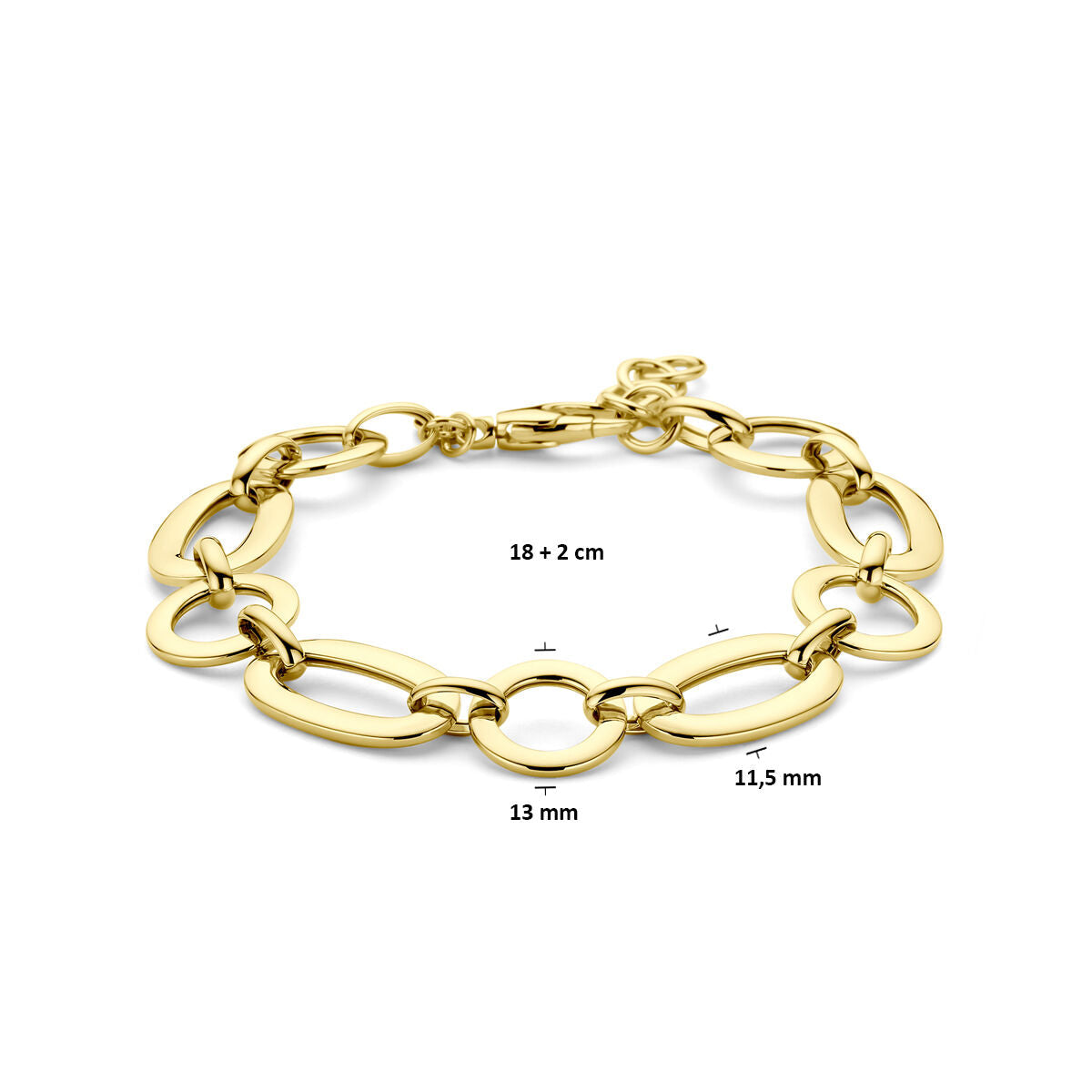 armband 12,8 mm 18 + 2 cm 14K geelgoud