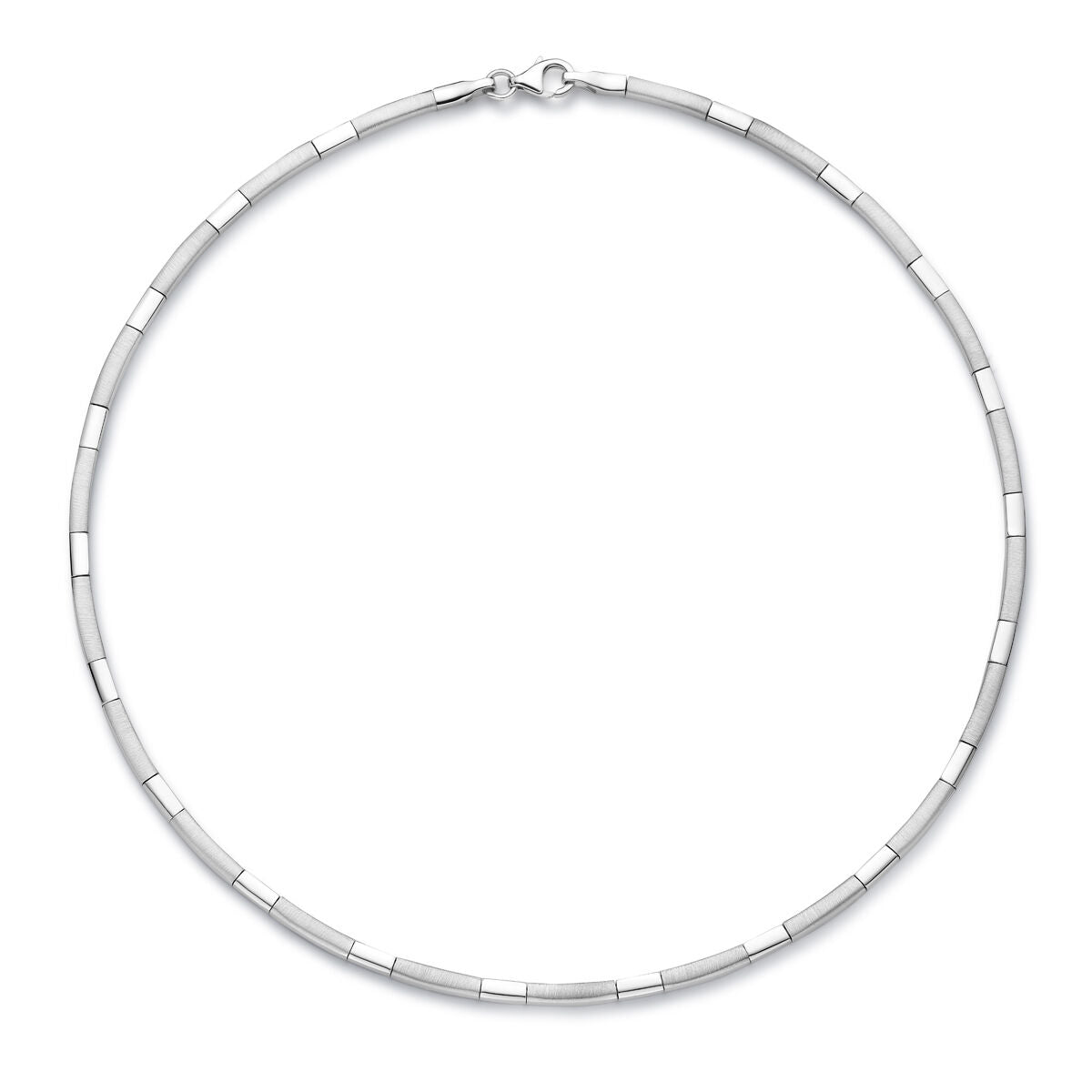 collana choker 3,3 mm 43 cm lucido/opaco argento rodiato
