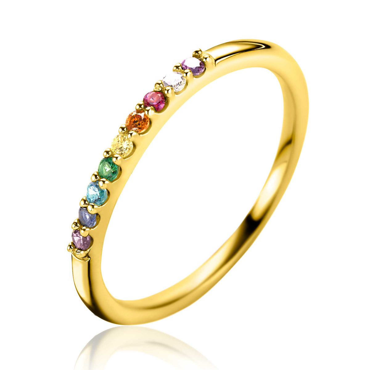 anello in oro con pietre colorate incastonate