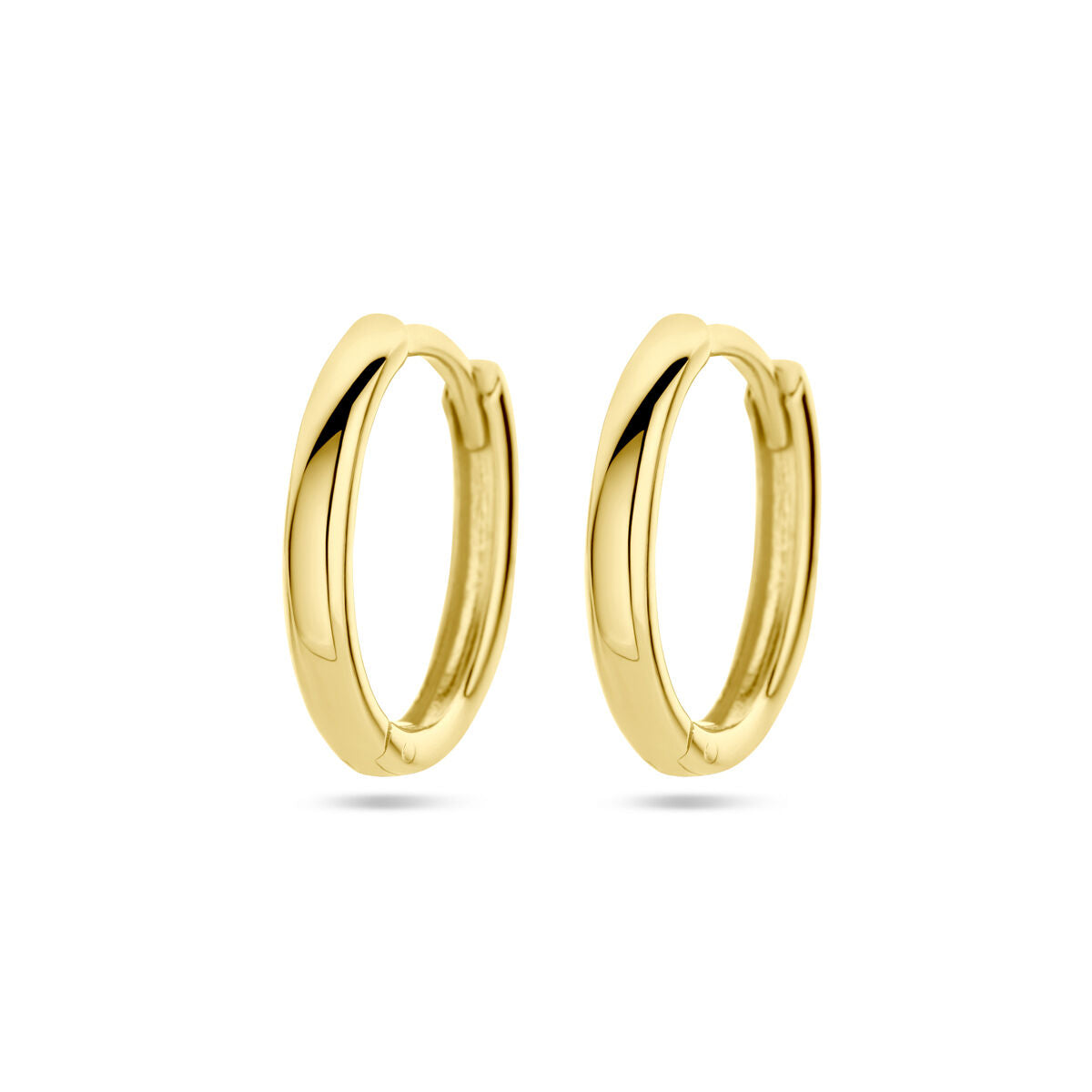 Orecchini alla creola in oro giallo 14K con finitura lucida.