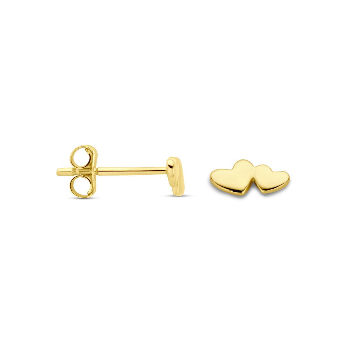 orecchini a bottone cuoricini 3 mm oro giallo 14K