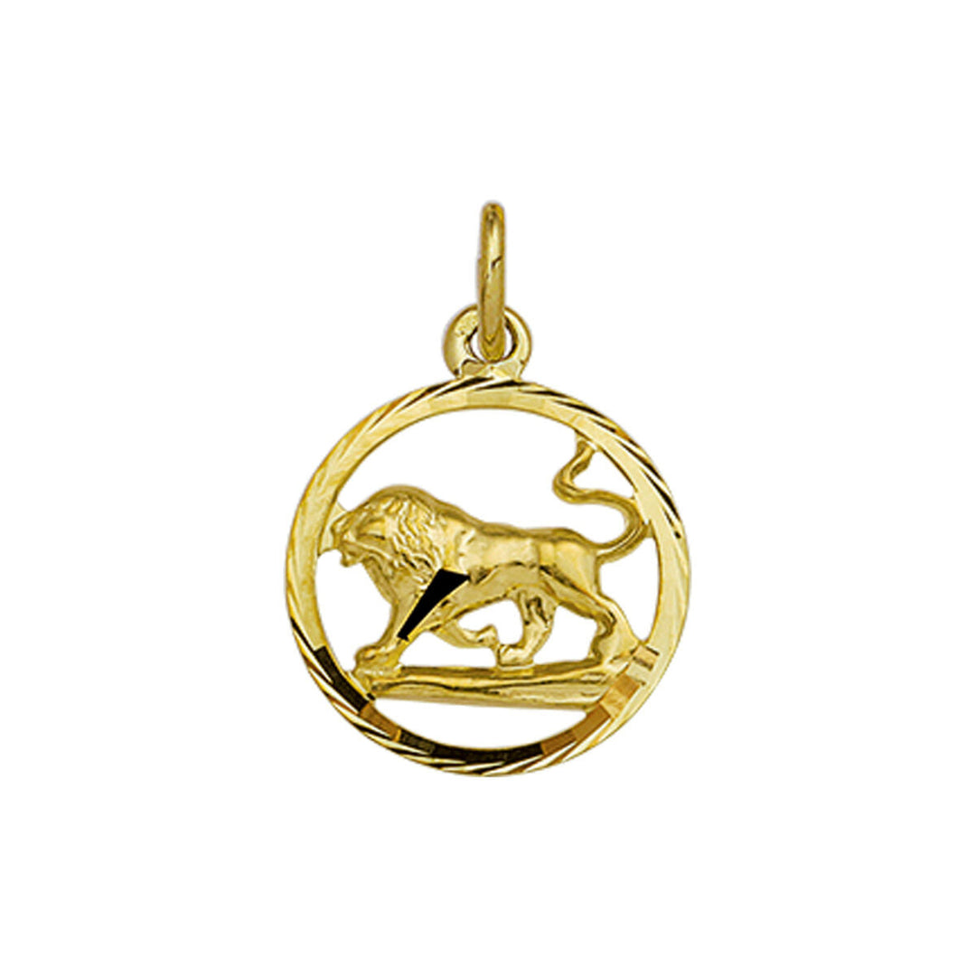 De hanger sterrenbeeld gediamanteerd 14K geelgoud uit de Van der Kooij Collectie is een uniseks sieraad met leeuw in uitgesneden stijl, ronde omlijsting en een oogje voor eenvoudige bevestiging aan een ketting.