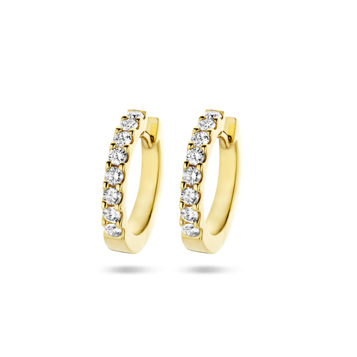 klapoorringen diamant 0.50ct (2x 0.25ct) h si 14K geelgoud