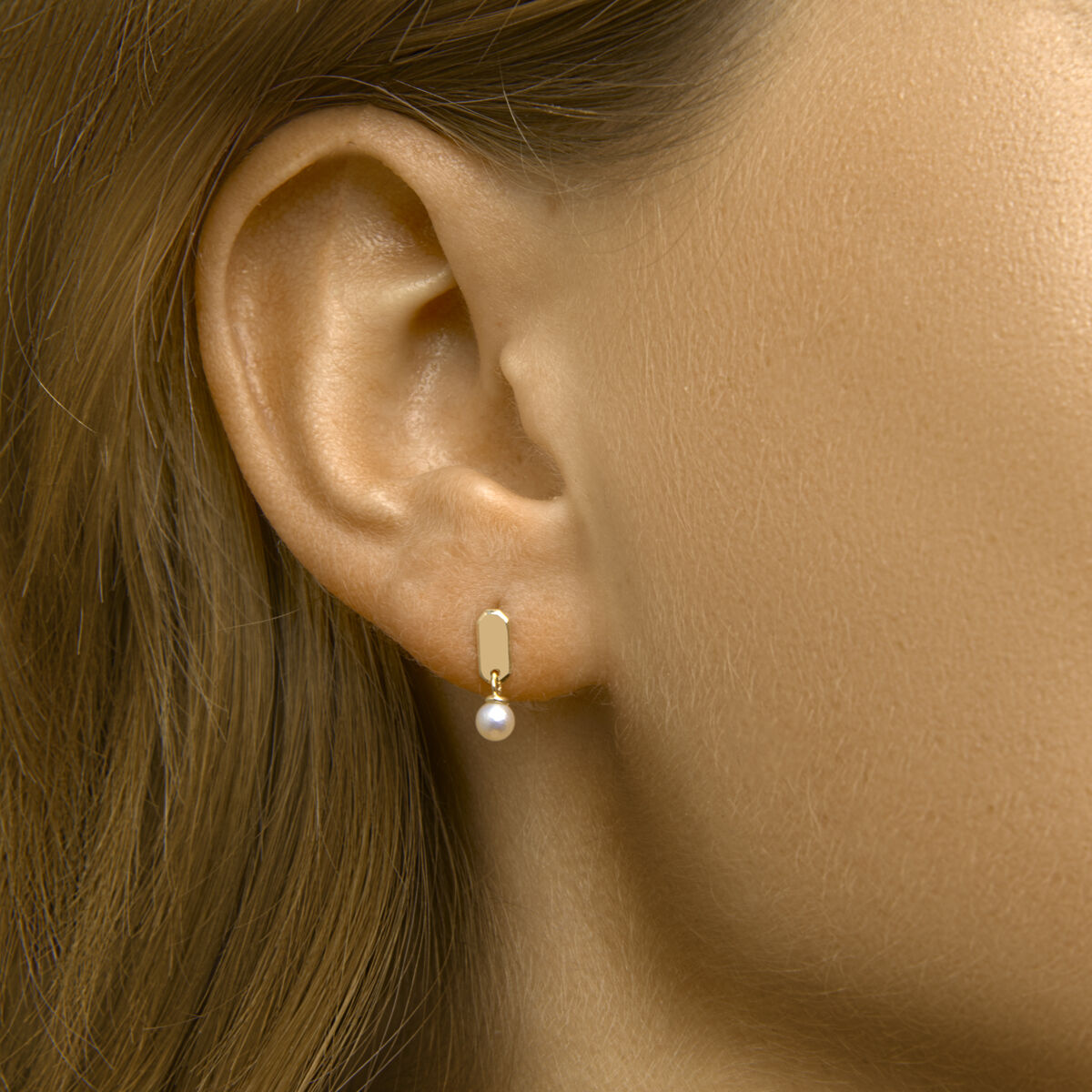 orecchini pendenti perla oro giallo 14K