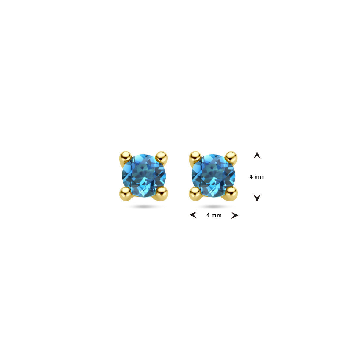 orecchini a bottone topazio london blue 14K oro giallo