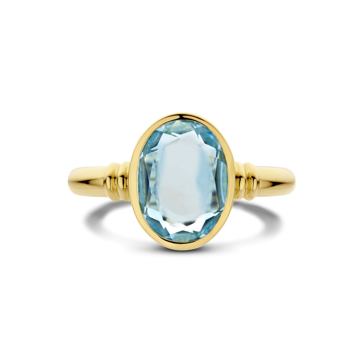 anello topazio sky blue oro giallo 14K