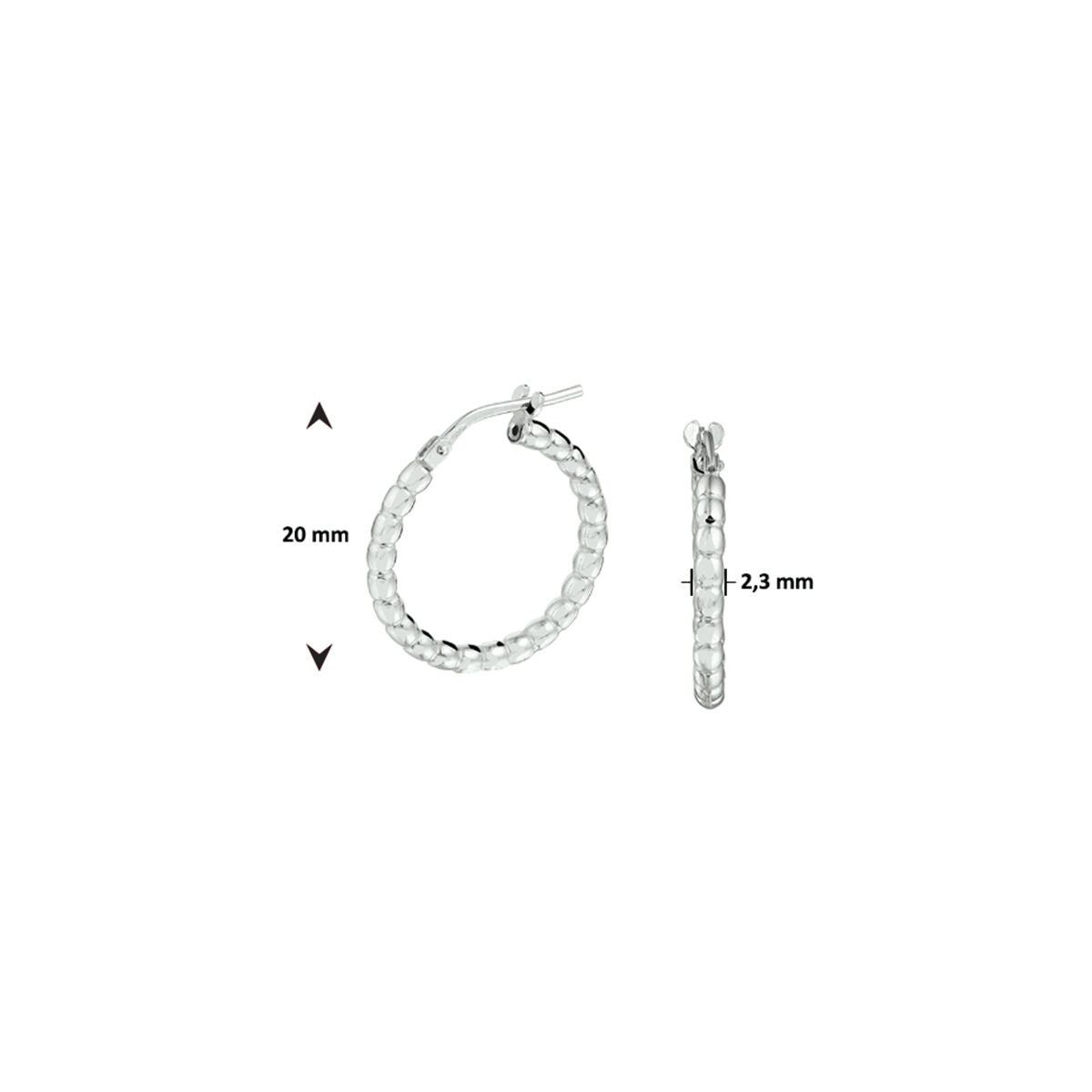 orecchini a cerchio in argento rodiato
