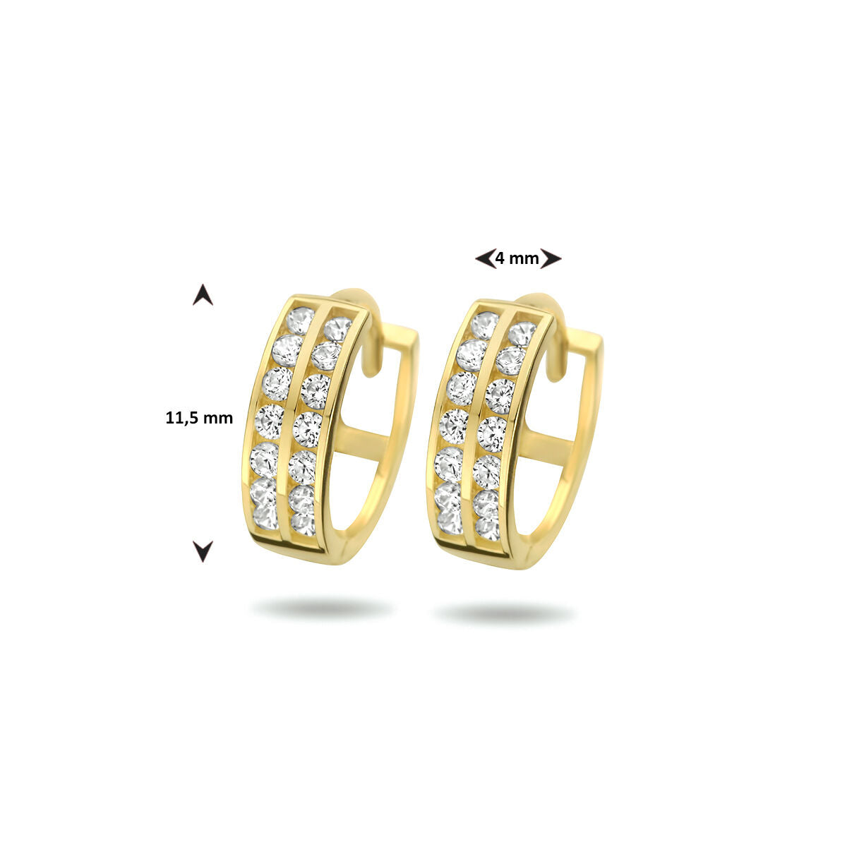 orecchini a cerchio a scatto zirconia 11,5 mm 9 carati