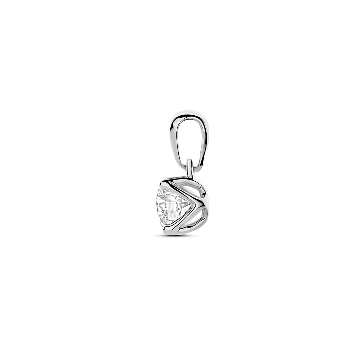 ciondolo diamante lab grown 0.50ct h si 10 mm 14K oro bianco