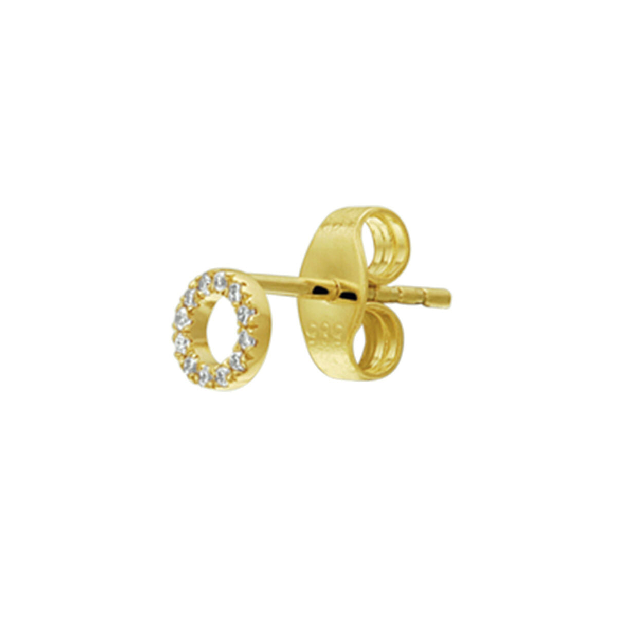 orecchino a bottone diamante 0.035ct h p1 al pezzo 14K oro giallo