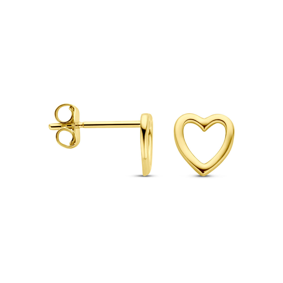 orecchini a bottone cuoricino 6 mm oro giallo 14K