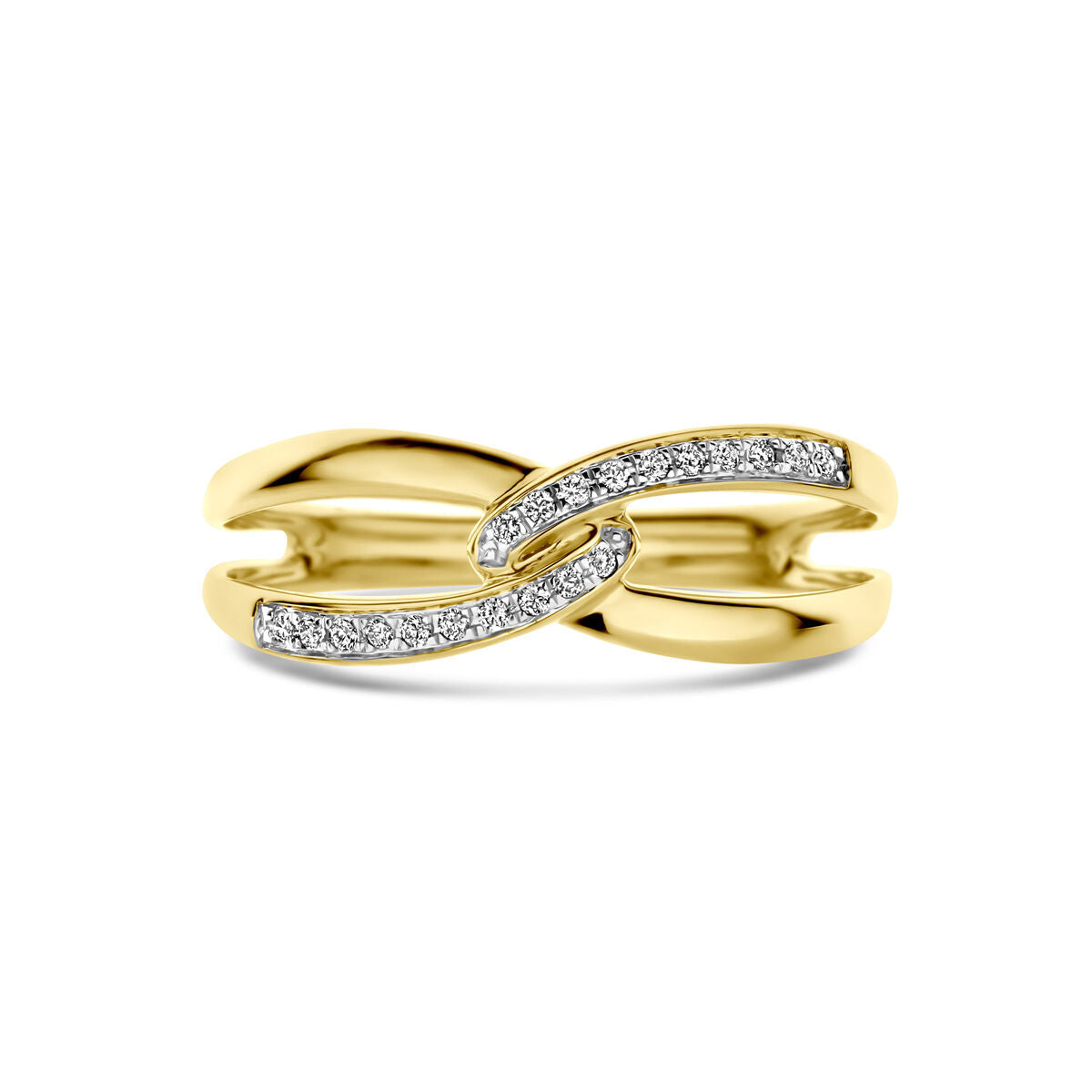 anello diamante 0.06ct h si 14K oro giallo