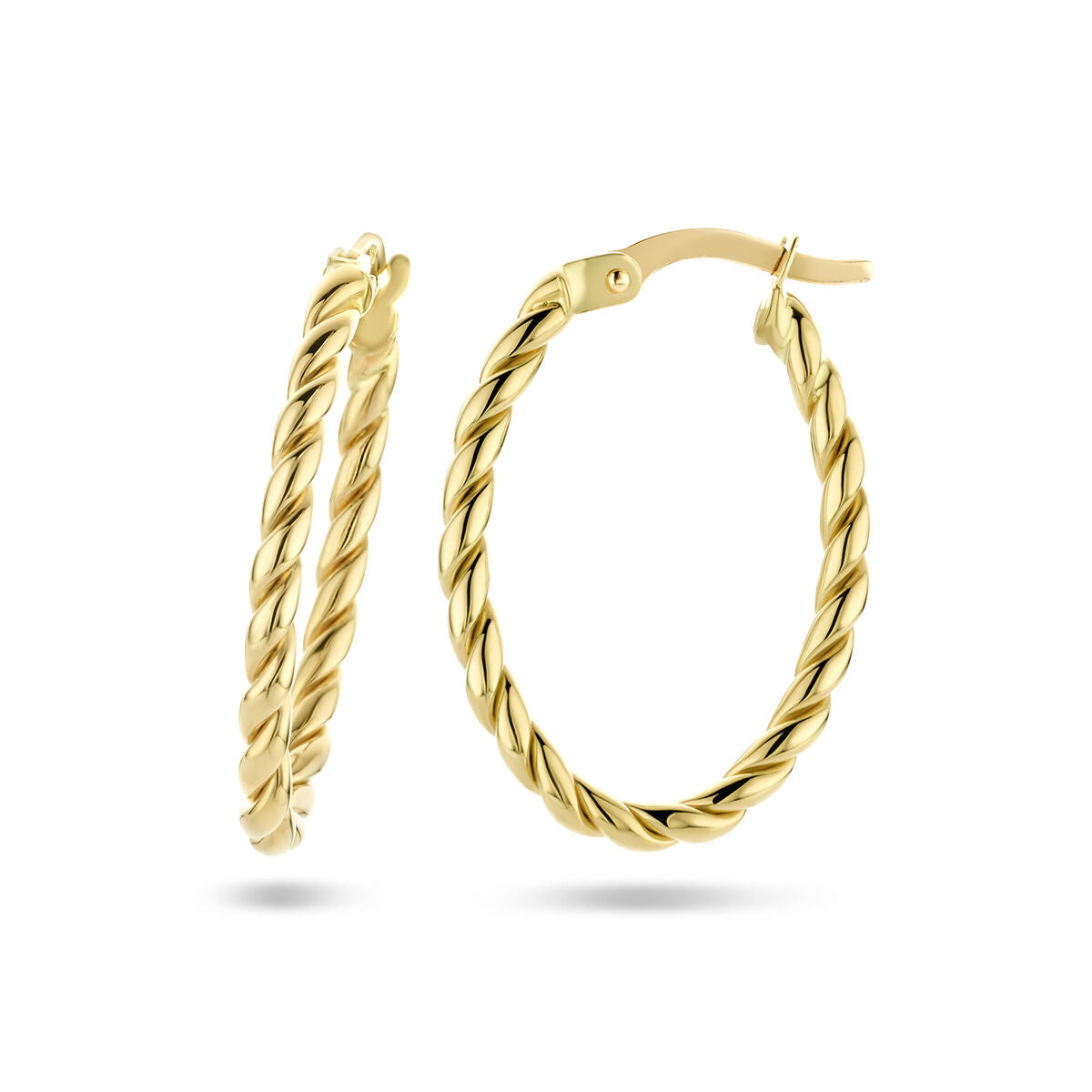 orecchini a cerchio attorcigliato 14K oro giallo