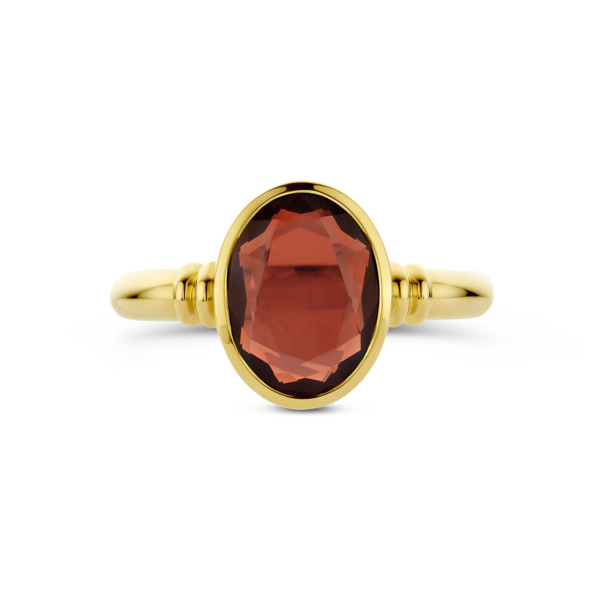 anello granato 14K oro giallo