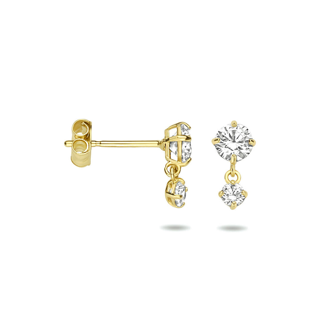oorhangers zirkonia 14K geelgoud