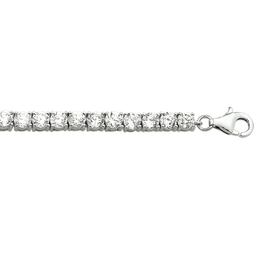 Bracciale tennis in argento con zirconi da 2,5 mm, lunghezza 18 cm.
