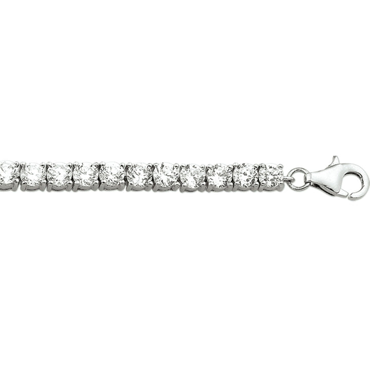 Bracciale tennis in argento con zirconi da 2,5 mm, lunghezza 18 cm.