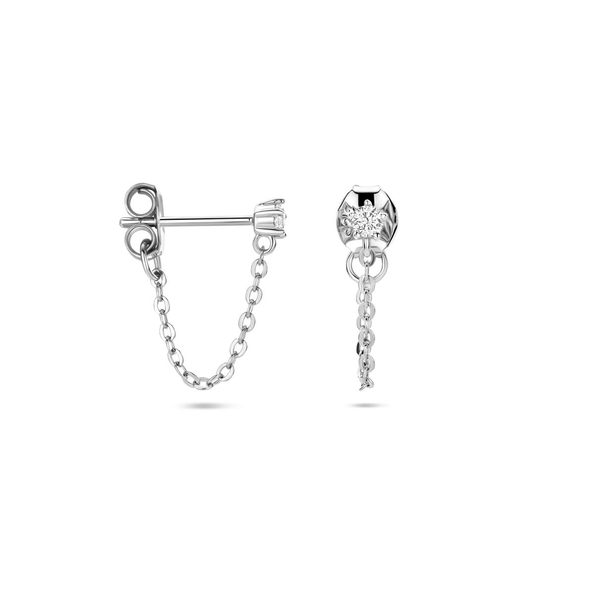 Orecchini in argento con zirconi – argento 925 rodiato