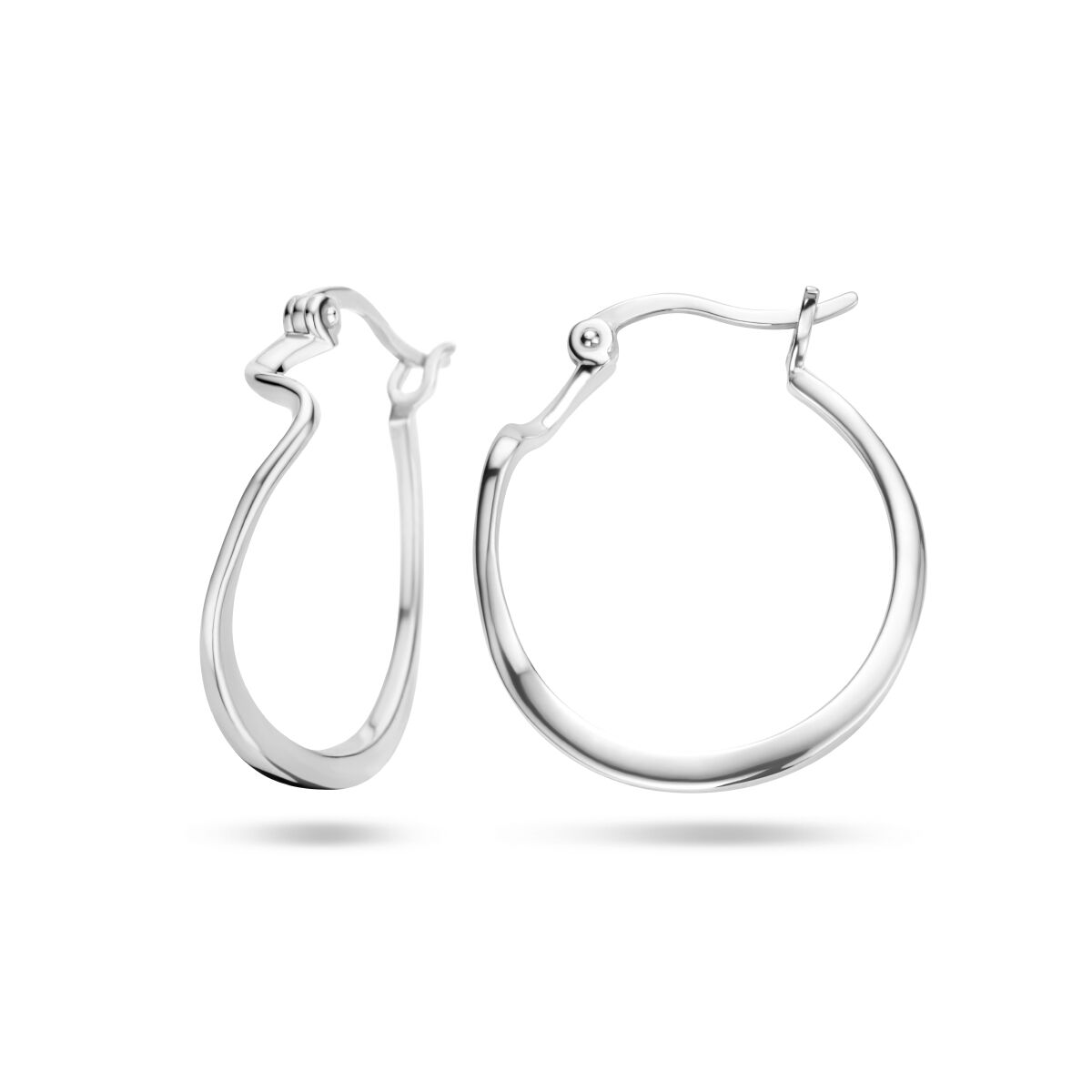 Orecchini a cerchio argento rodiato