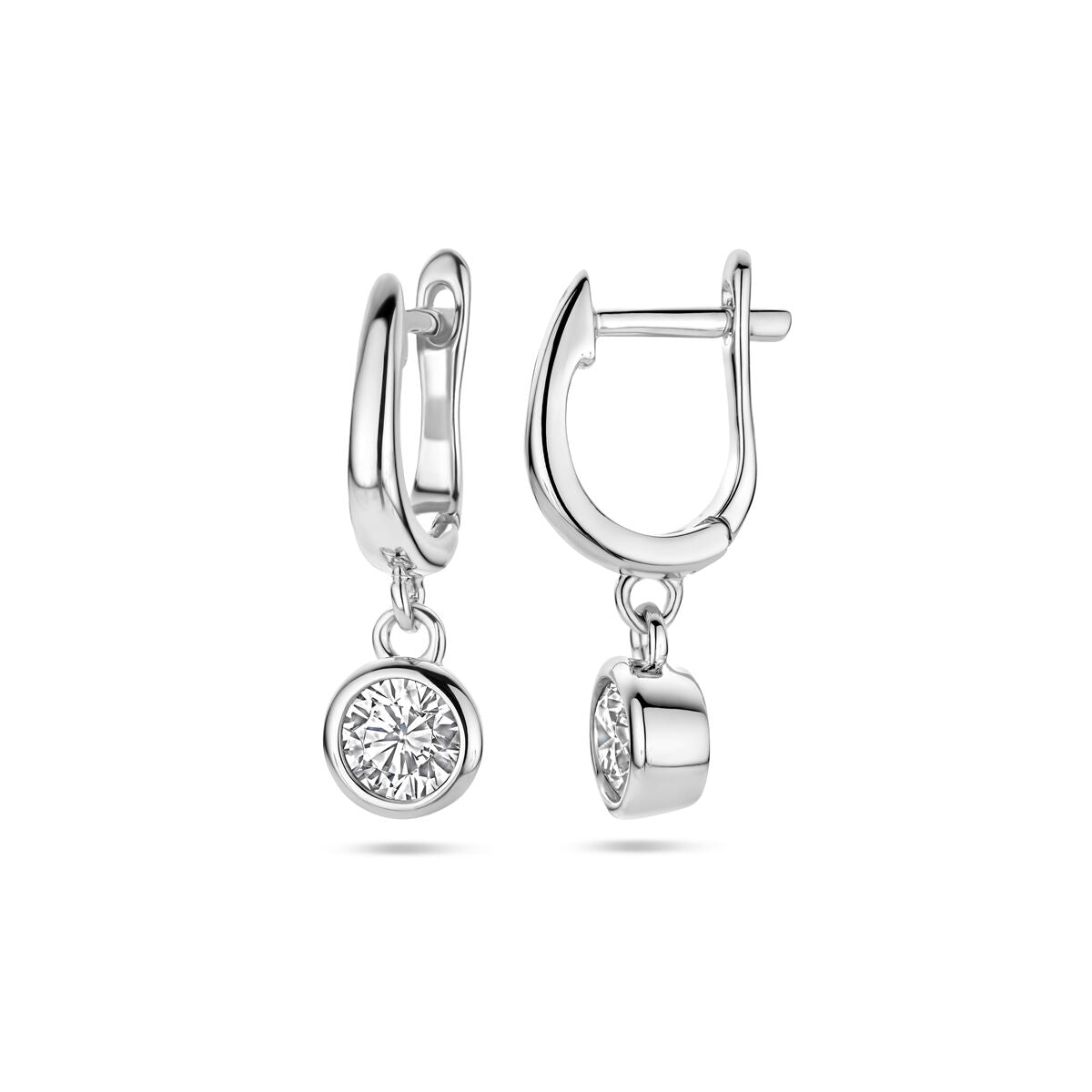 klapoorringen zirkonia zilver gerhodineerd