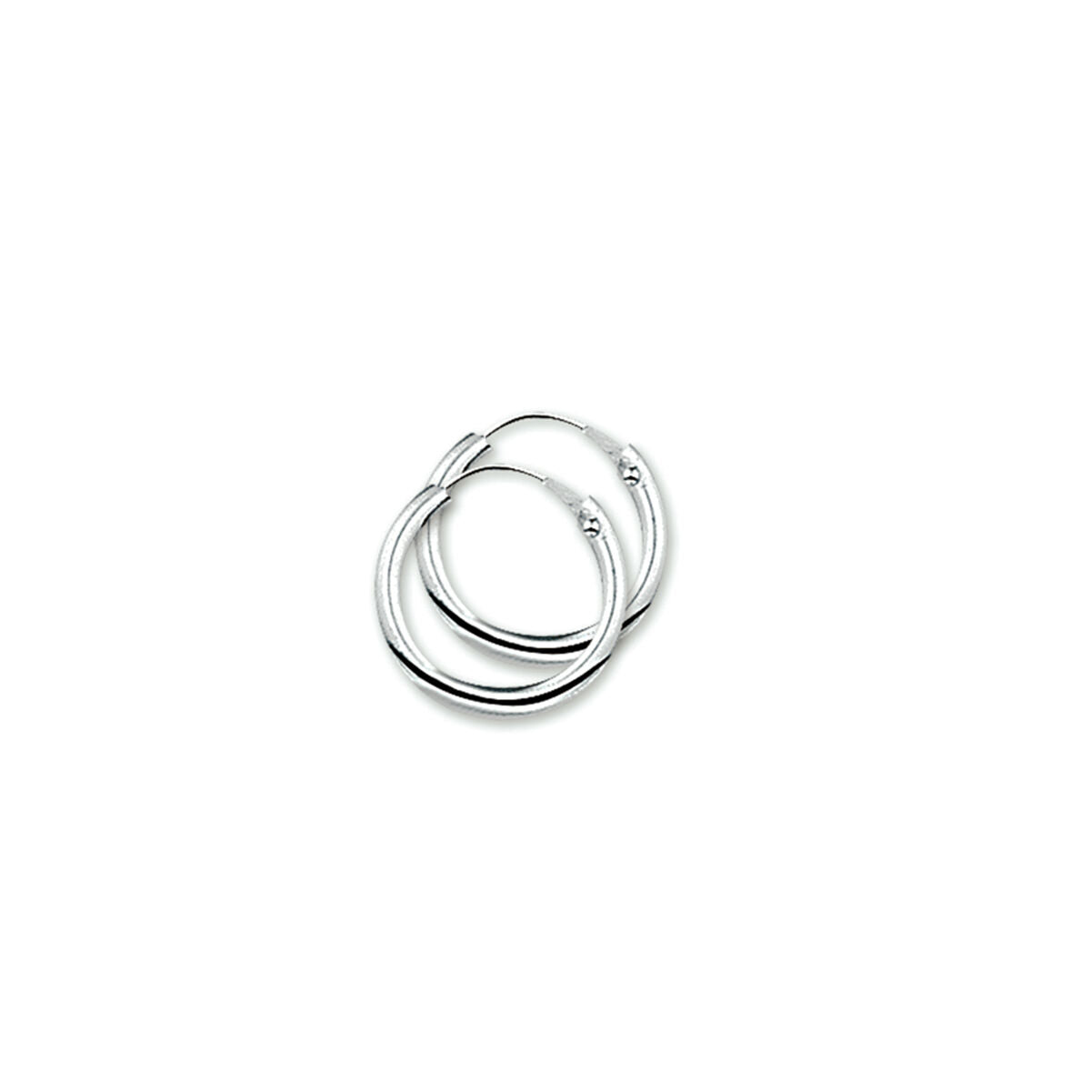 Orecchini in argento con tubo rotondo di 1,8 mm.