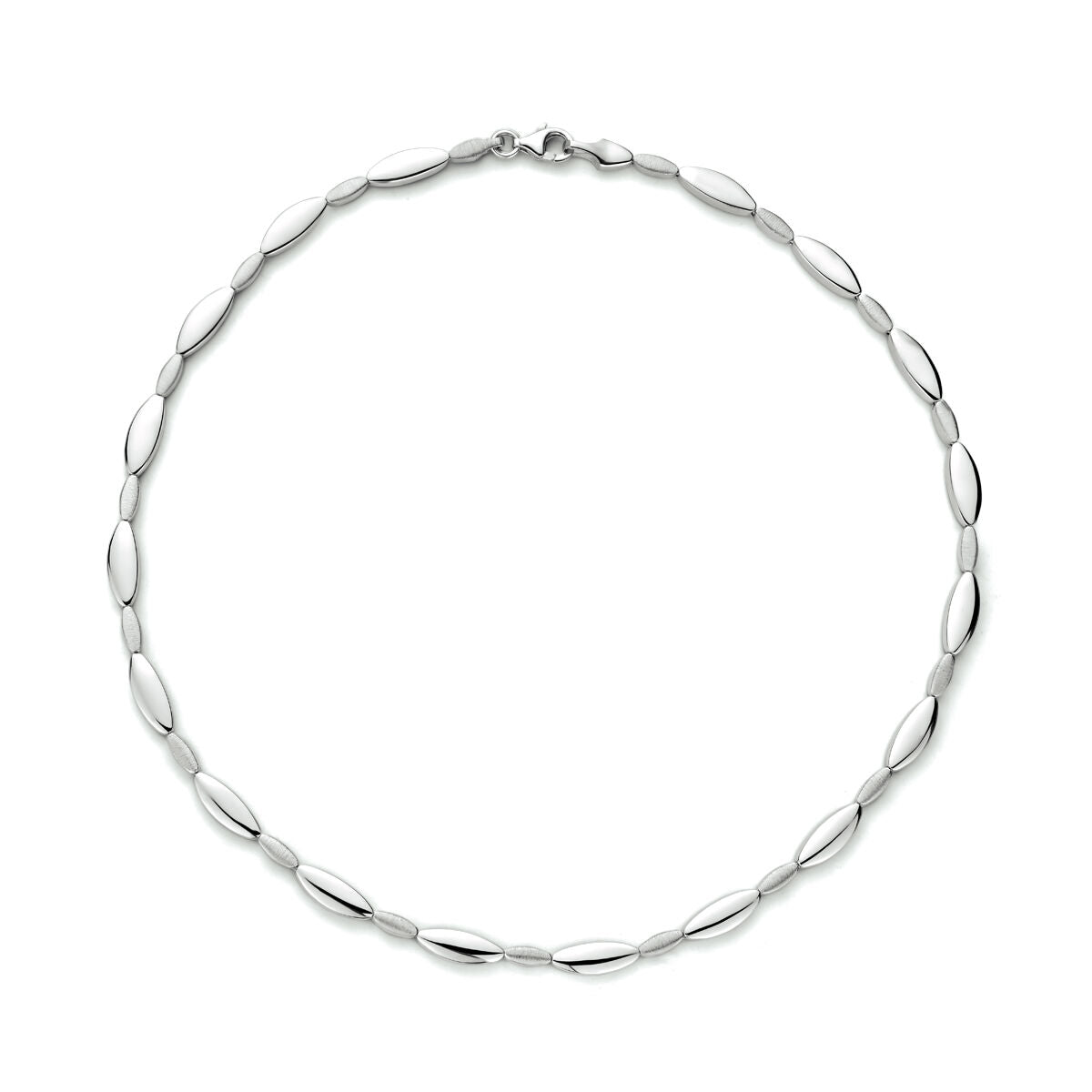 collana 5,2 mm 43 cm lucido/opaco argento rodiato