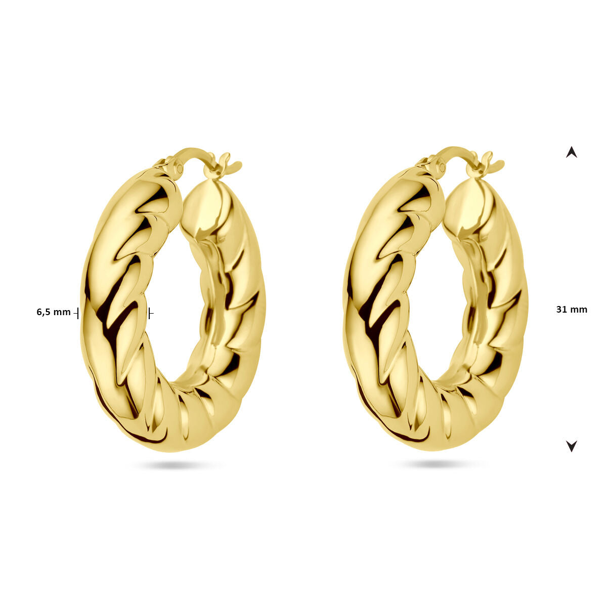 orecchini a cerchio 1 micron argento placcato (oro giallo)