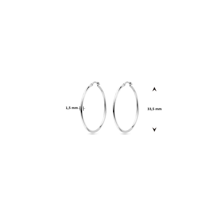 oorringen ronde buis 1,5 mm zilver gerhodineerd