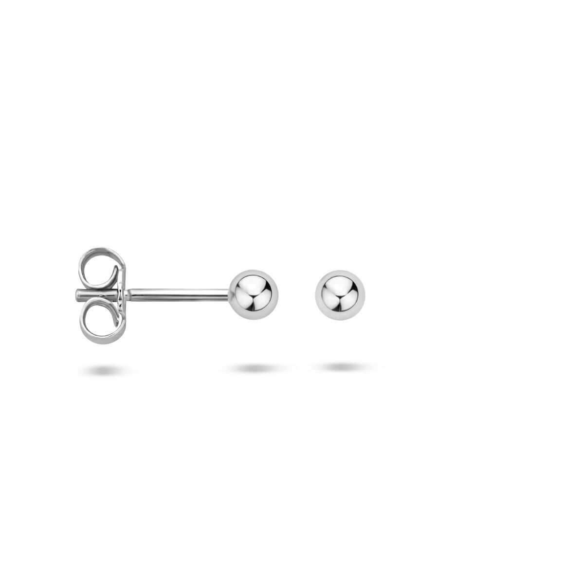orecchini a bottone sfera argento rodiato