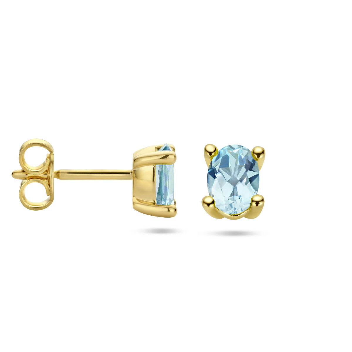 orecchini a perno topazio blu 14K oro giallo